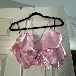 H&M Light Pink Satin Top